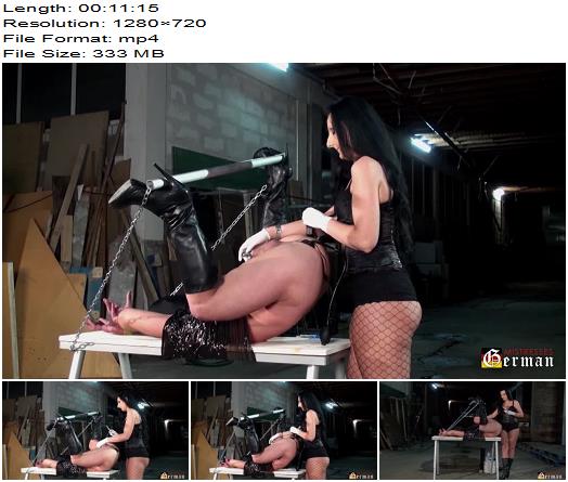 German Mistresses  Mistress Shocks Slave Deep Inside with Electro Sound and Plug  Electric Play preview