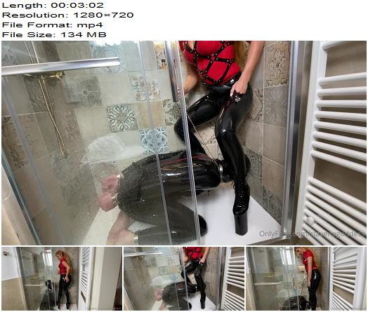 Goddess Slavena  Shower With My Slave In Latex Clothes  Femdom preview