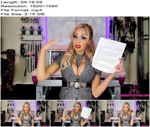 Goddess Taylor Knight  2021 Legal Debt Agreement Entrance fee  Blackmail  Findom preview