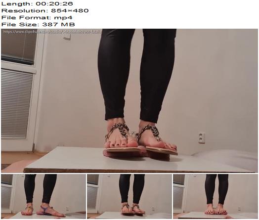 Mistress Fatalia 2 pairs and bare feet crush cock Ball Abuse preview