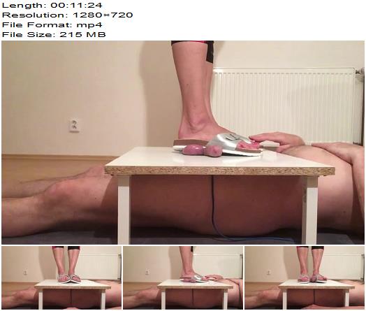 Mistress Fatalia  Silver Birkenstocks on Cockboard  Ball Abuse preview