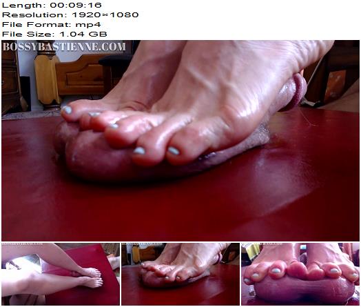 Ballbuster Bastienne  Squishy Edging Footjob with Ruined Orgasm  Ball Abuse preview