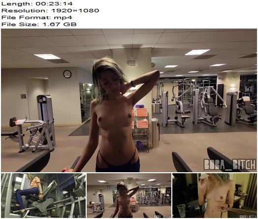 Boba Bitch CAUGHT Nude Gym Workout Hotel Walk Femdom Pov Public Nudity Public Flashing