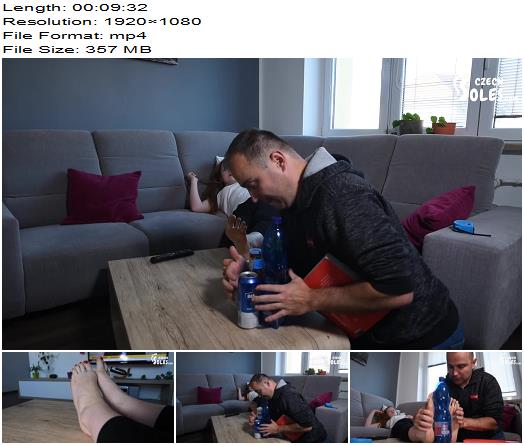 Czech Soles  Ginger  BIG feet lover measures and compares feet of her wife preview