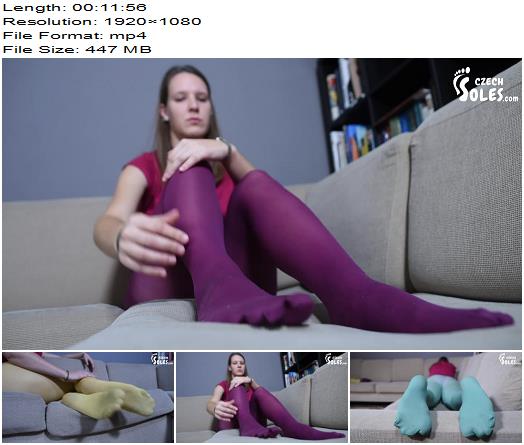 Czech Soles  Ivet  Colorful worn pantyhose and Ivets sexy soles teasing preview