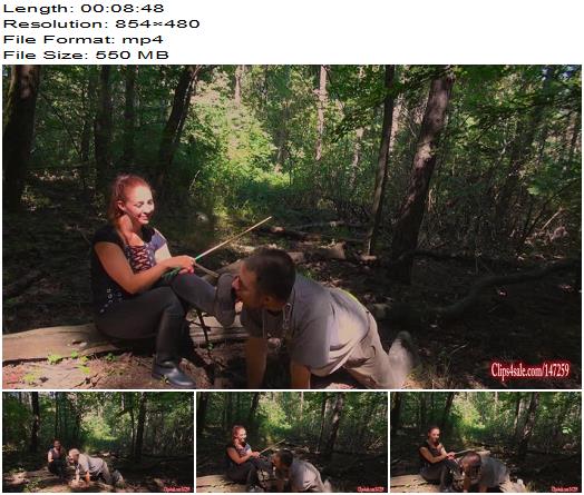 Goddess Zia  The enslaved woodsman Lick my muddy riding boots preview