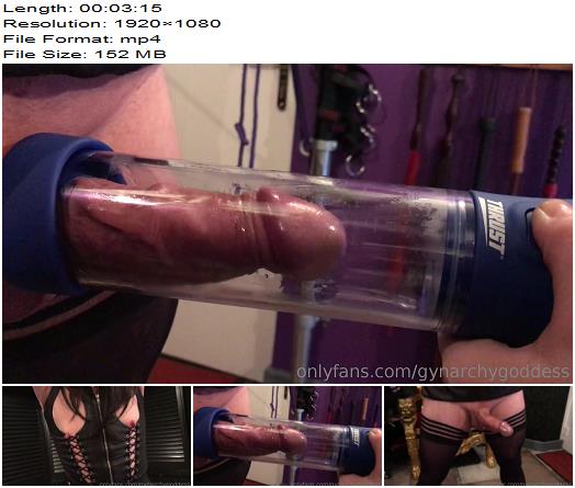Gynarchy Goddess Torturing a gagged securely tied Roxy with penis pum preview