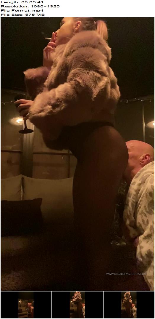 Gynarchy Goddess smoking with my ashtray wrapped in fur preview