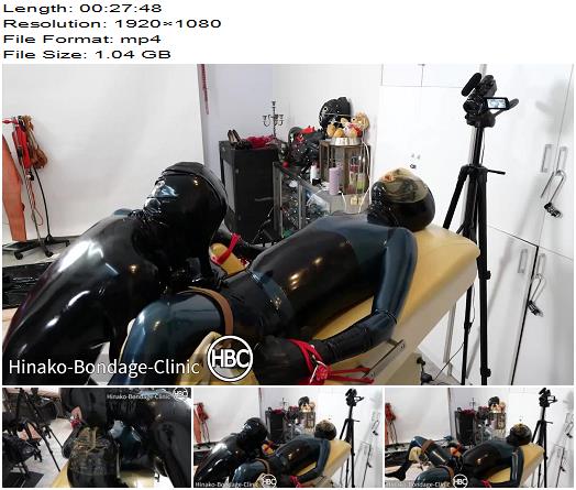 HBC  Latex Bondage on Gynecology Chair and Blowjob with Dick Sucking Mask preview