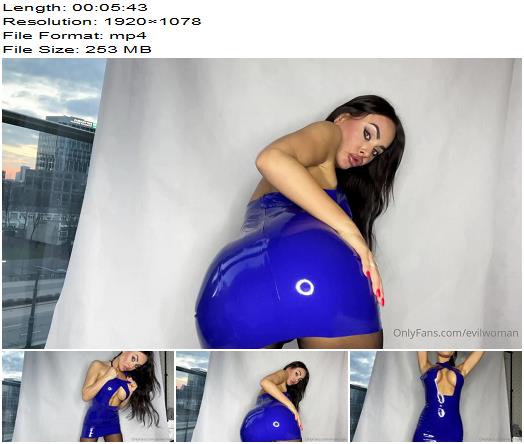 Evil Woman  Dance and Teasing in blue latex dress preview