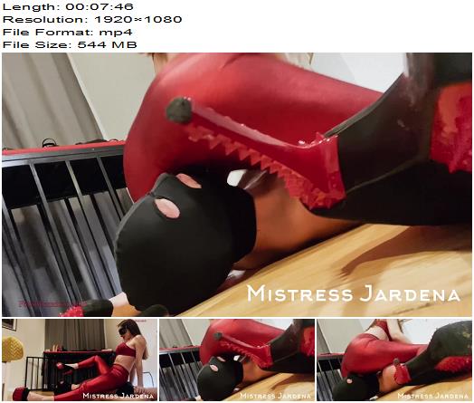 Mistress Jardena  The stinking slave has been used as a chair for Mistress beautiful ass preview