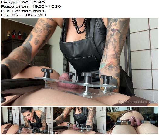 Mistress Damazonia  Im Torturing My Slaves Balls Using A Heavy Duty Ball Crusher preview