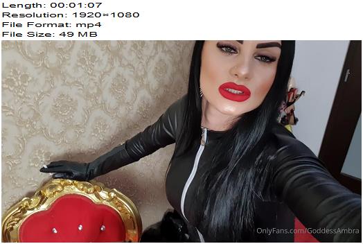 Goddess Ambra  A very hot and teasing LeatherFetish clip preview