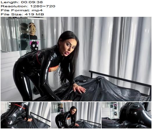 Evil Woman  Latex tease erotic smothering with my body covered in rubber preview