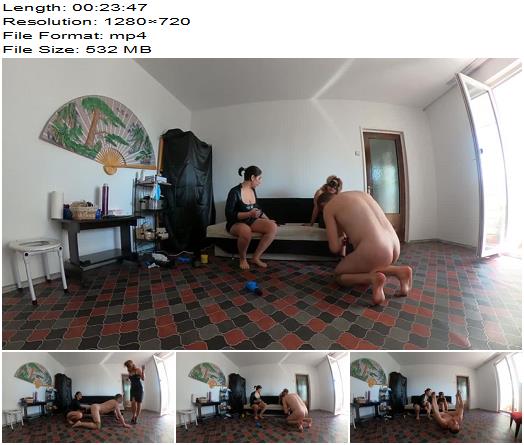 Goddess Roberta and Lilith foot fisting and anal training preview