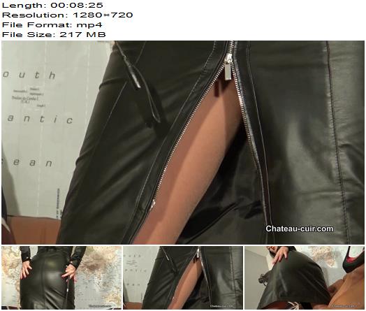 Kinky Leather Clips Fetish Liza Teased By My Leather Pencil Skirt preview