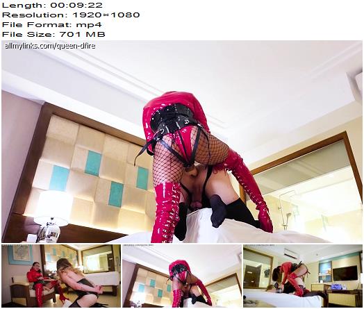 DominaFire  Sissy Deepthroat and Pegging Session in PVC Outfit preview