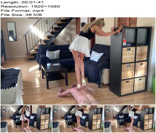 Lady Dark Angel UK Trampling My Sissy In Sharp Cream Summer Heels preview