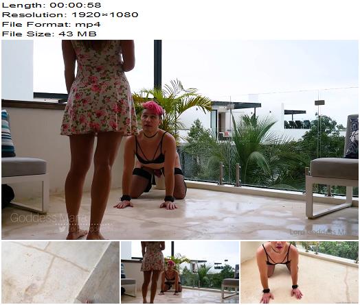 Lifestyle Domme Lord Goddess Maria Restraining The Slave Outside 2 preview