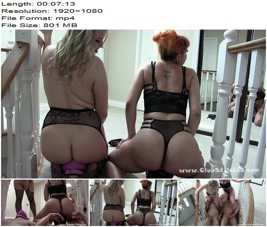 Club Stiletto Goddess Mia and Goddess Amelia Cum under Our Big Butts preview