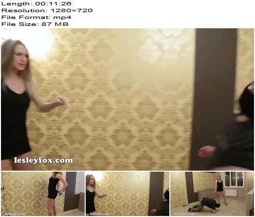 Kicking Beauties  Blonde in sexy black skirt kicks hard preview