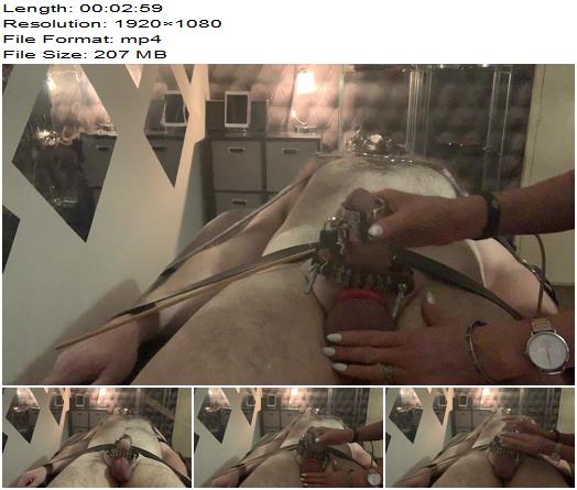 Lady Dark Angel UK  Video Of A Cock Clamped With Spikes At Top End And Base preview