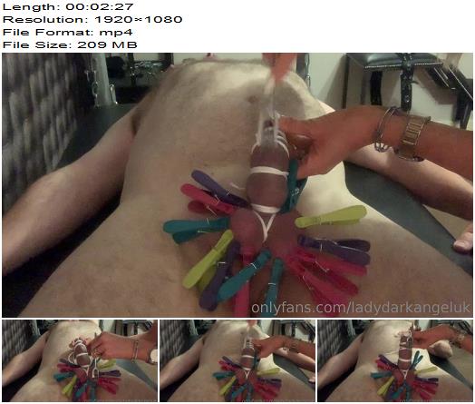 Lady Dark Angel UK  String Tied Balls And Cock Pegs And Then What I Do With It preview