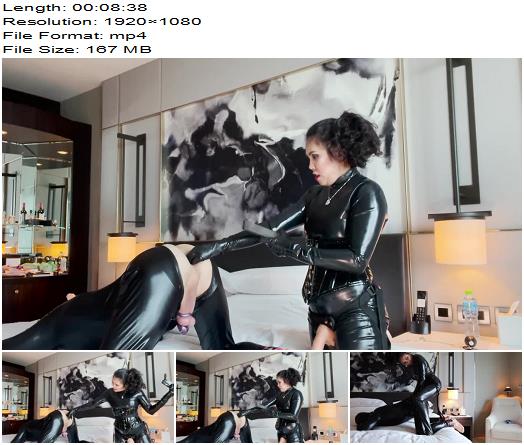 Latex Mistress Pegging Slave with HUGE Strapon preview
