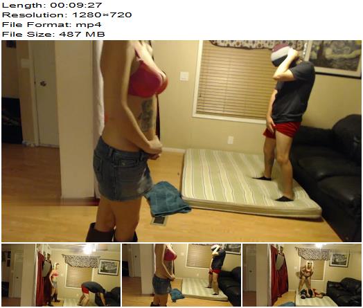 Lilly Longlegz Ball Crusher  hard kicks  blonde beauty  big natural boobs in sexy bra  tight jean skirt and leather boots preview