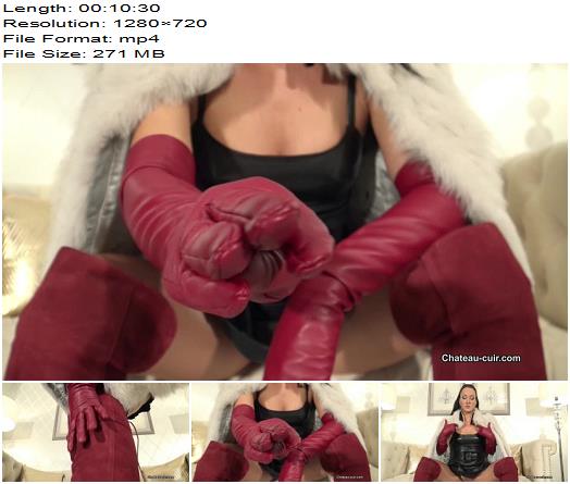 Kinky Leather Clips Fetish Liza Leather gloves and fur JOI preview