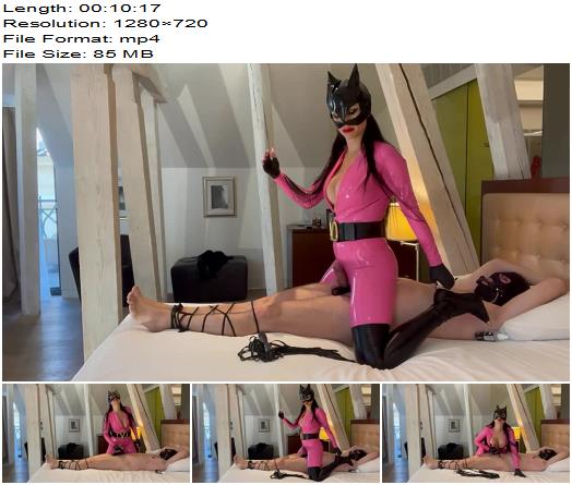 Lady Nikita  orgasm control in pink latex preview