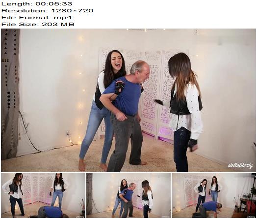 Stella Liberty  and Mistress Katarina  Double Sided Ballbusting preview