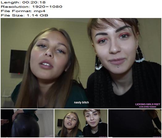 Licking Girls Feet ISABELE and PAMELA Listen to our orders and obey POV humiliation preview