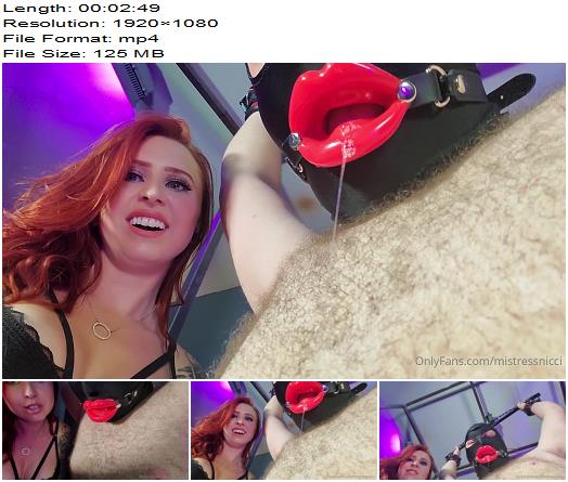 Mistress Nicci  Denver Dominatrix Nicci  This Gagged Slave Cant Stop Drooling On Himself preview