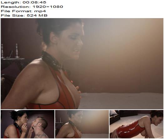 SmokingDomination Mistress dominates slave in latex preview