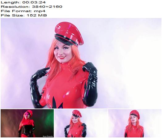 Arya Grander  Fetish Latex Rubber Clip Red Shiny Catsuit preview