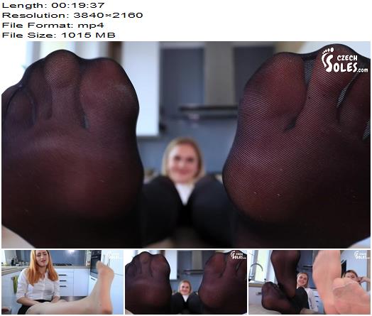 Czech Soles  Double pantyhose office foot worship preview