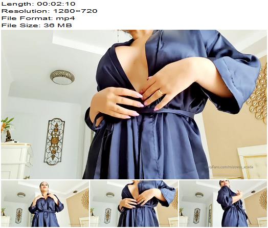Ezada Sinn Win My blue satin night gown preview