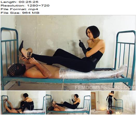 RussianMistress  FDS Caged servant worships feet preview