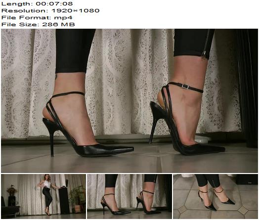 Boot Heel Worship Cbt Humiliation  Lady Katharina  Lady Katharinas Hot Slingbacks preview