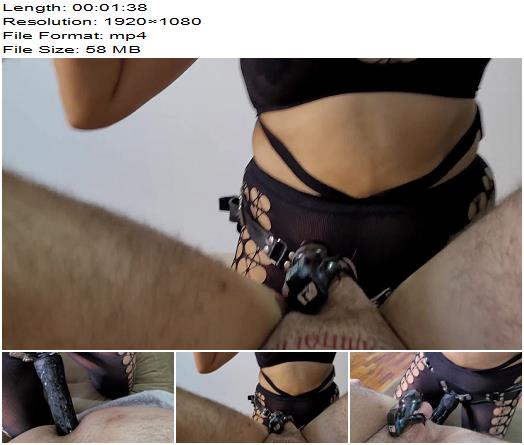 Domina Fire  POV pegging chastity slave preview