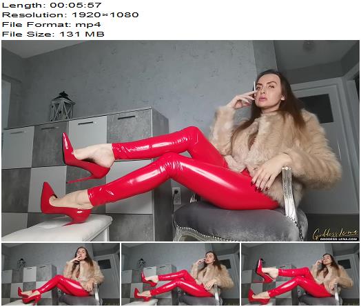 Goddess Lena Smoking Goddess In Latex Leggings preview