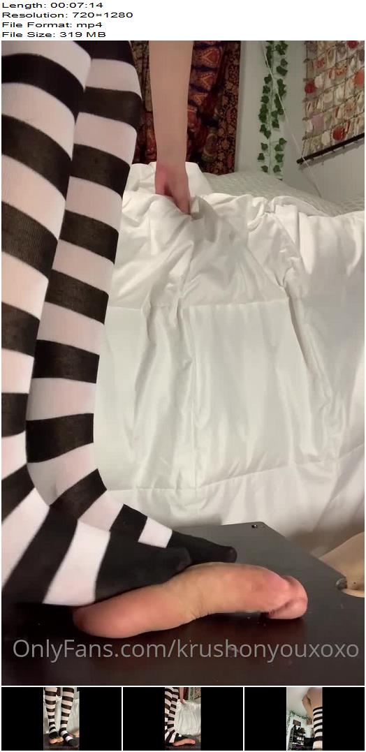 Krushonyouxoxo  Mistress Isabella  Slave Leo  Trample Box For This Cock In Striped Socks preview