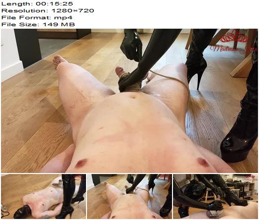 Maitresse Julia  CBT and Humiliations for his ridiculous Things  Pegging to Finish this worm preview