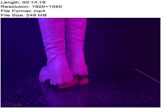 Tamy Starly Destroying his cock in white snow boots preview