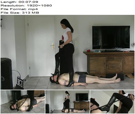 Boot Heel Worship CBT Humiliation  Lady Katharina  Slave Under My Wicked Boots preview