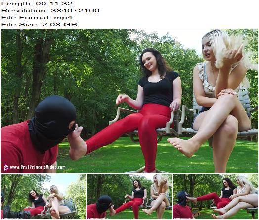 Brat Princess 2  Kat and Lilhah  Outside Sweaty Socks And Feet Humiliation 4K preview