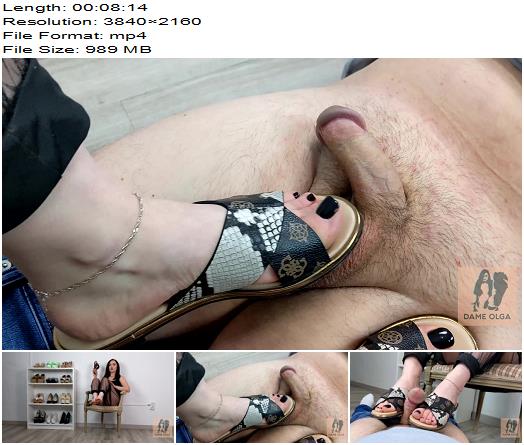 Dame Olga  322  Humiliating Ruined Orgasm after a Shoejob in Sandals preview