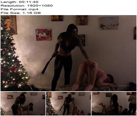 Mistress Damazonia  Xmas spanking Natalie Mars preview