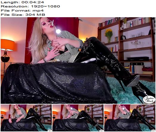 Goddess Jordan Black  Smoking Vs120 Wearing Shiny Boots preview